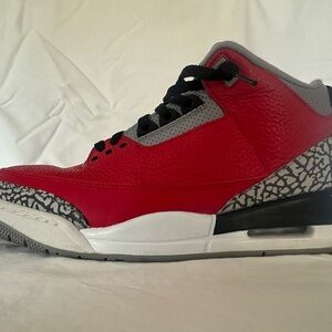 Jordan Red and Gray Elephant Print Sneakers